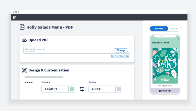 Then, customize the landing page and the QR Code
